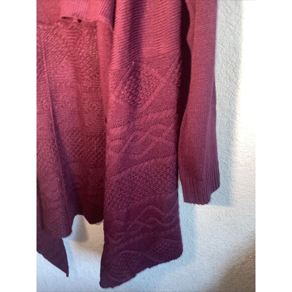 Iz Byer Fisherman Chunky Cable Knit Sweater Burgundy Baggy Y2k Large women - Picture 2 of 7
